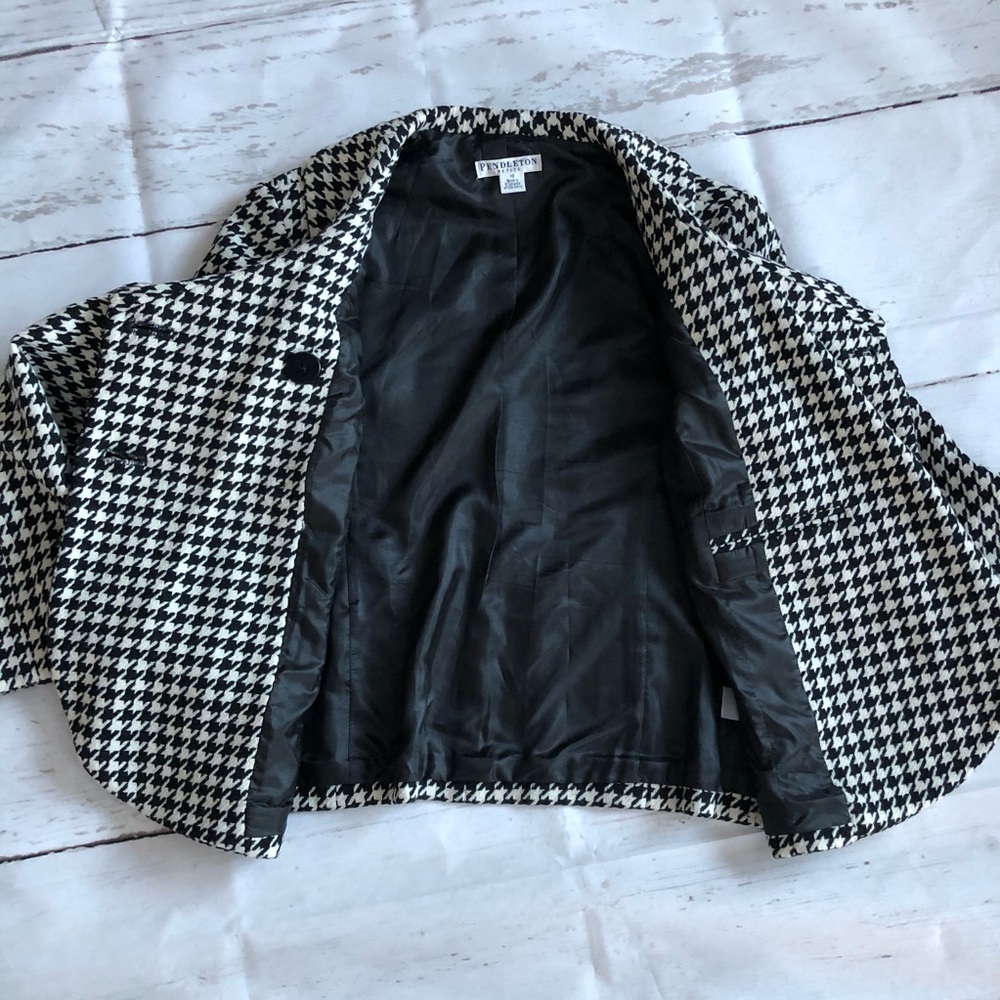 Pendleton Houndstooth Blackwhite Jacket Petite 10 - image 6